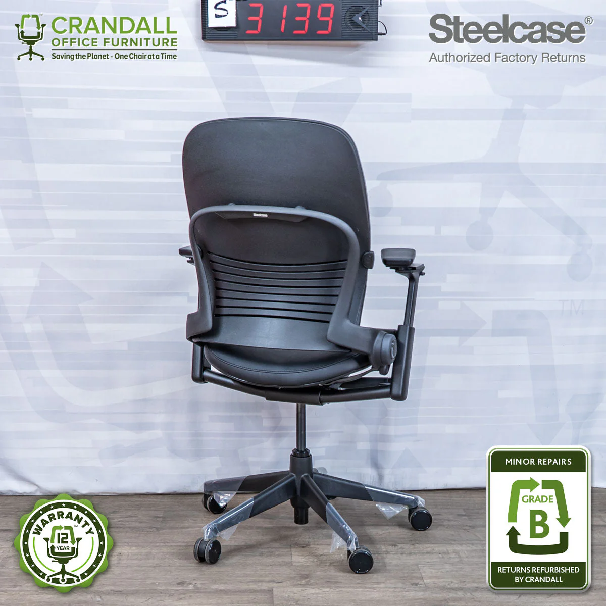 S-3139 - Steelcase V2 Leap - Grade B - Image 2