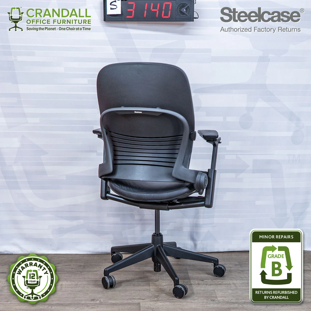 S-3140 - Steelcase V2 Leap - Grade B - Image 2
