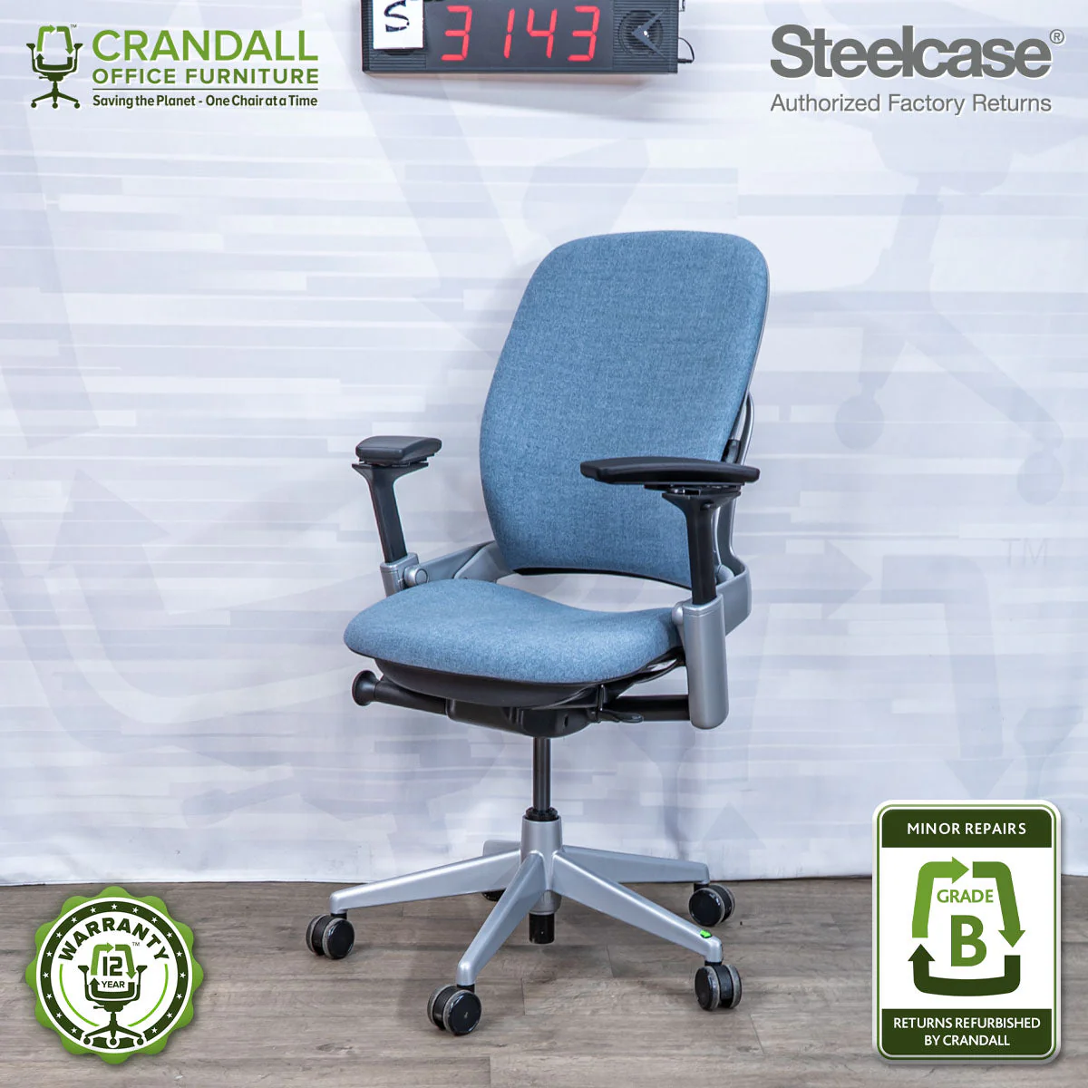 S-3143 - Steelcase V2 Leap - Grade B