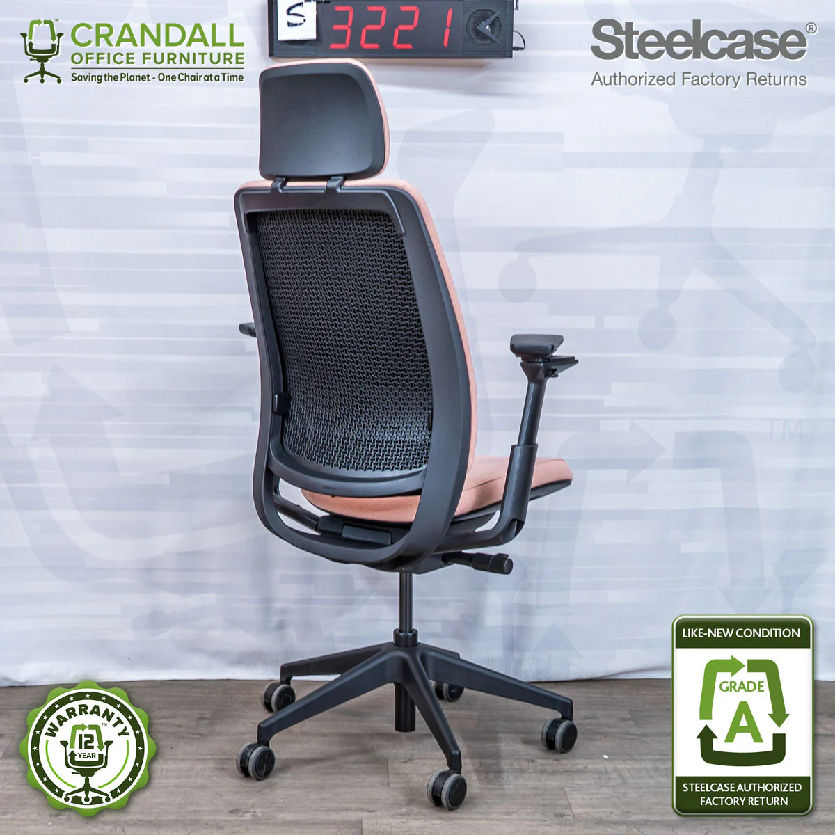 S-3221 - Steelcase Series 2 with Headrest - Grade A - Image 2
