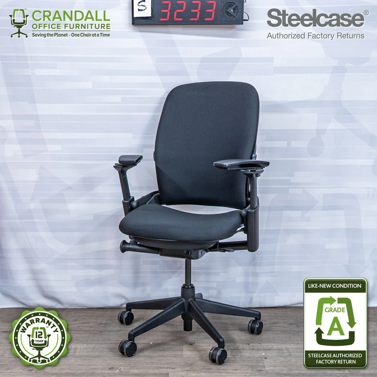 S-3233 - Steelcase V2 Leap- Grade A