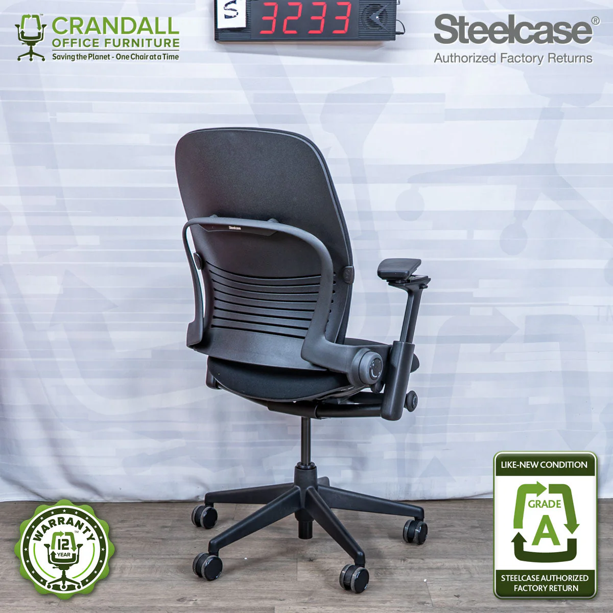 S-3233 - Steelcase V2 Leap- Grade A - Image 2
