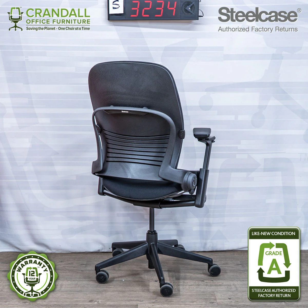 S-3234 - Steelcase V2 Leap- Grade A - Image 2