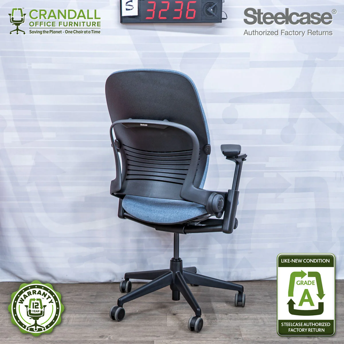 S-3236 - Steelcase V2 Leap- Grade A - Image 2