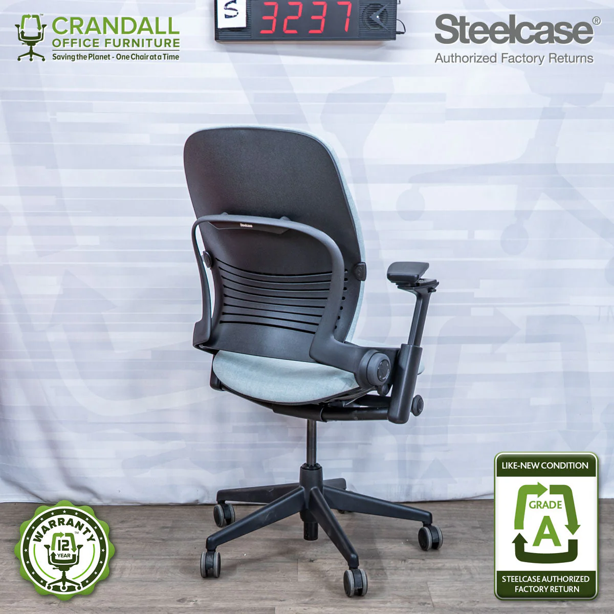 S-3237 - Steelcase V2 Leap- Grade A - Image 2