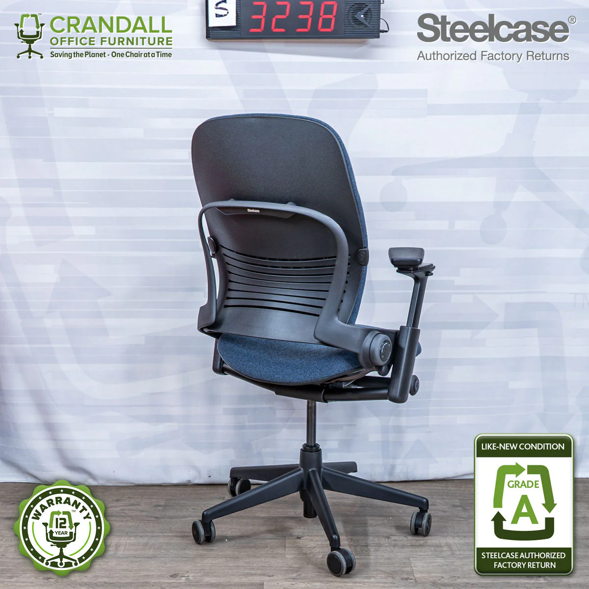 S-3238 - Steelcase V2 Leap- Grade A - Image 2