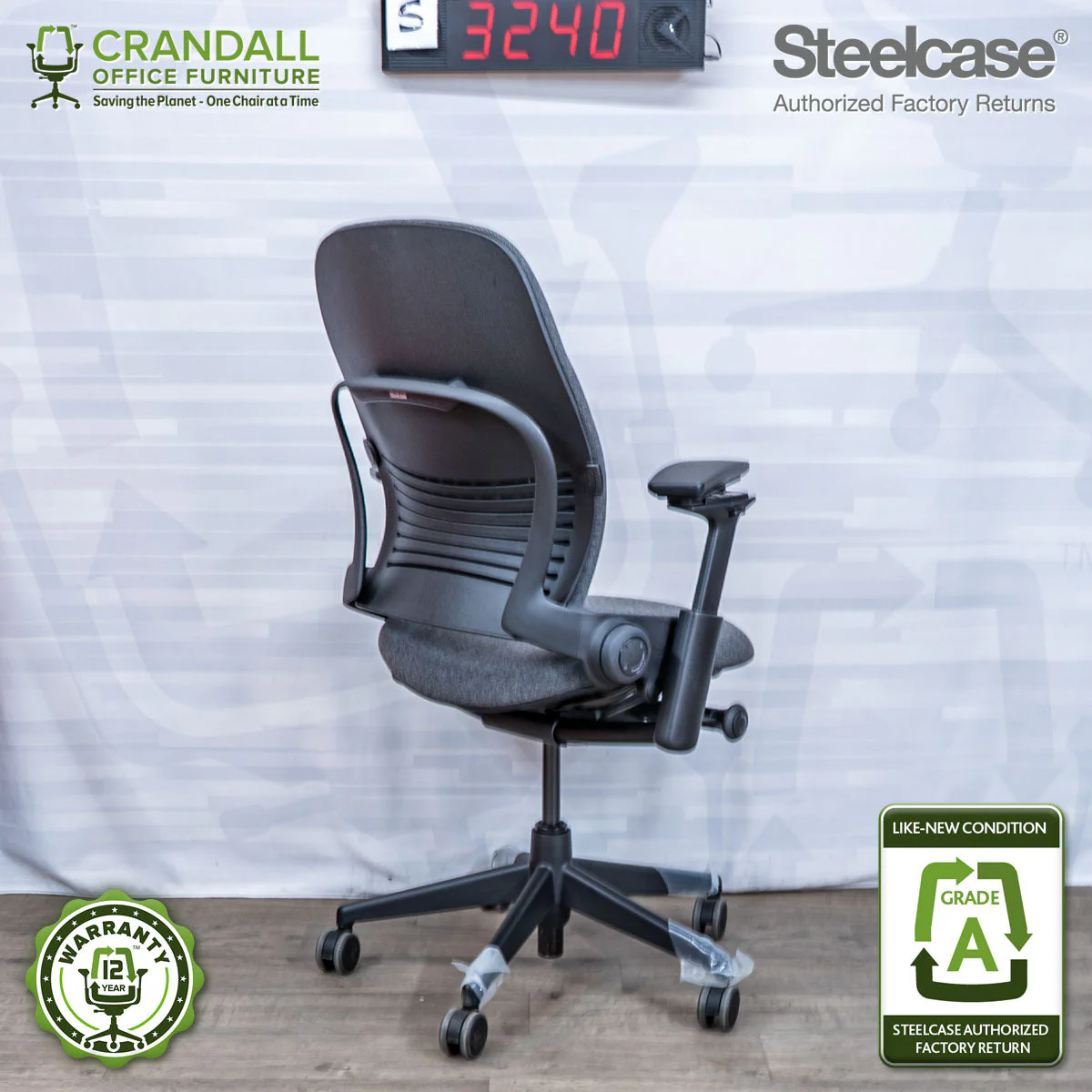 S-3240 - Steelcase V2 Leap- Grade A - Image 2