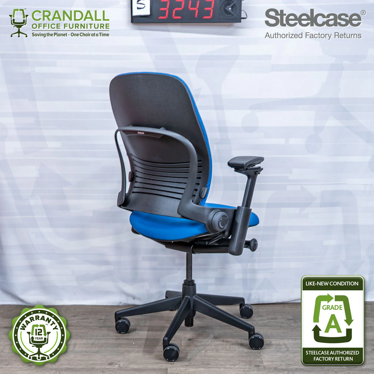 S-3243 - Steelcase V2 Leap- Grade A - Image 2