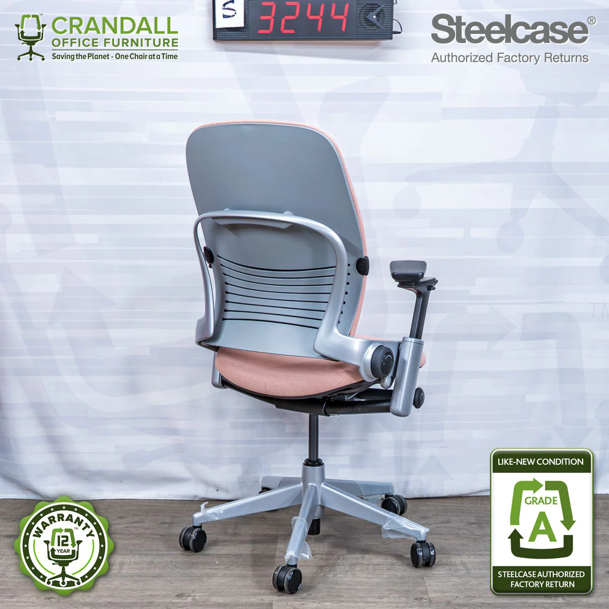 S-3244 - Steelcase V2 Leap- Grade A - Image 2