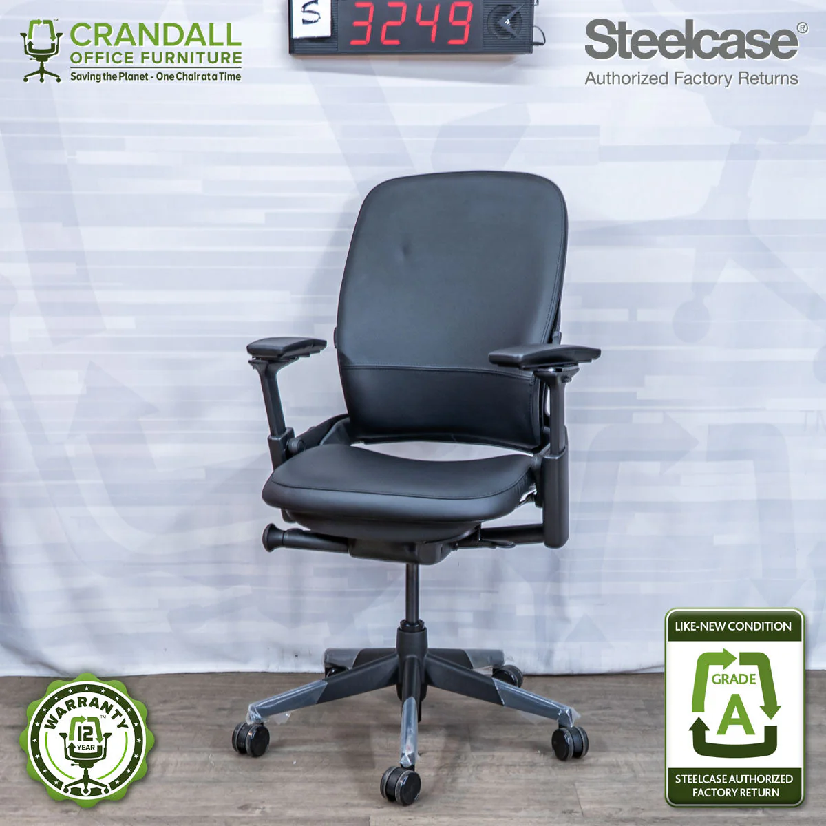 S-3249 - Steelcase V2 Leap- Grade A