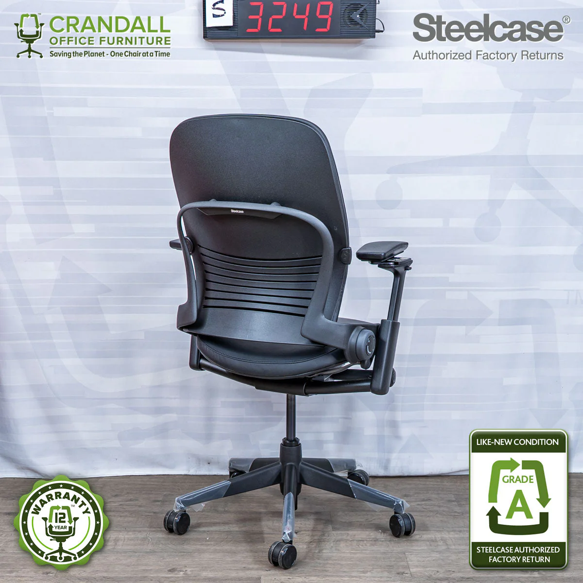 S-3249 - Steelcase V2 Leap- Grade A - Image 2