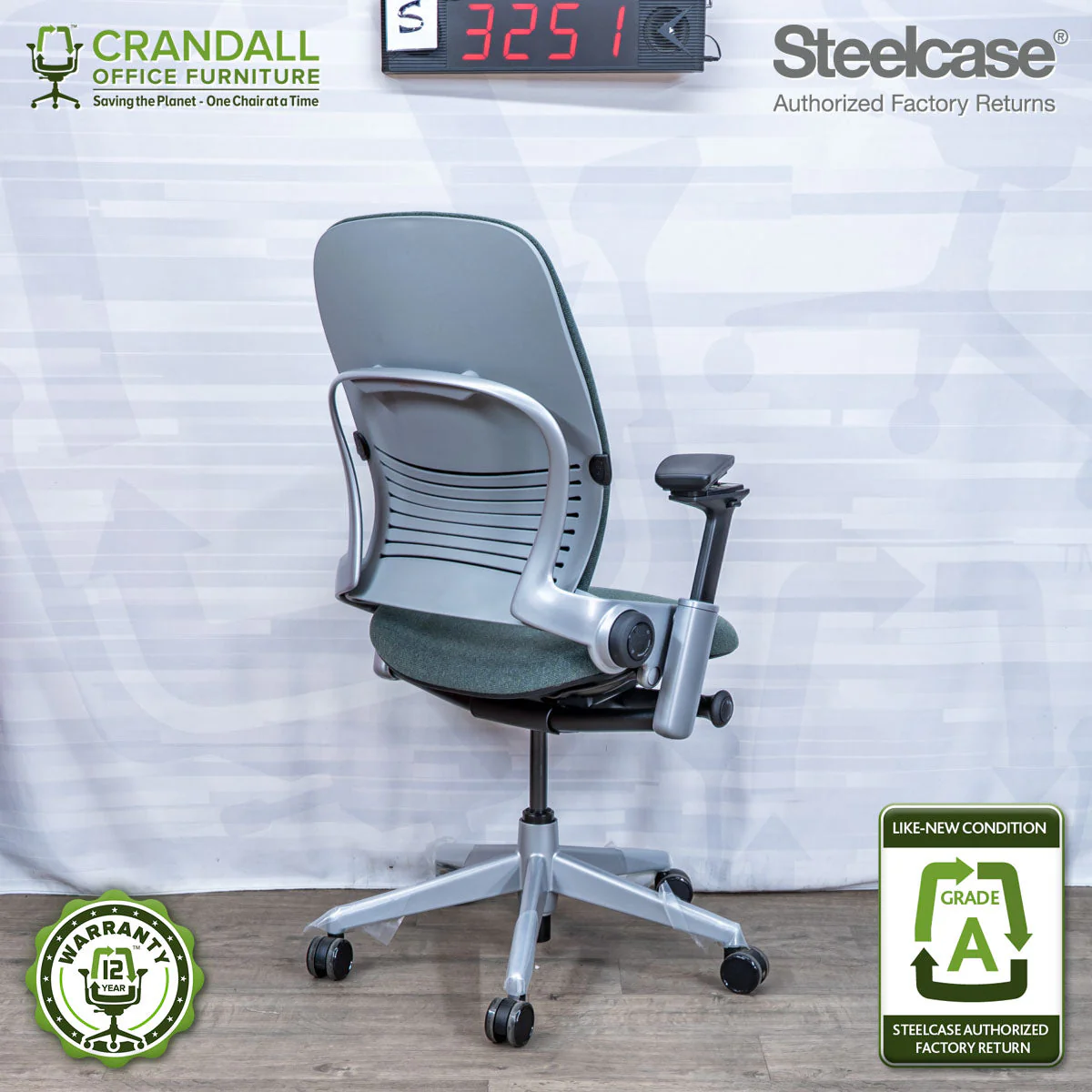 S-3251 - Steelcase V2 Leap- Grade A - Image 2