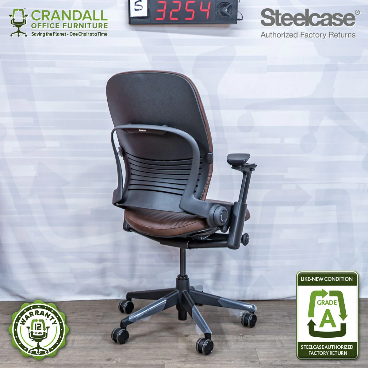 S-3254 - Steelcase V2 Leap- Grade A - Image 2