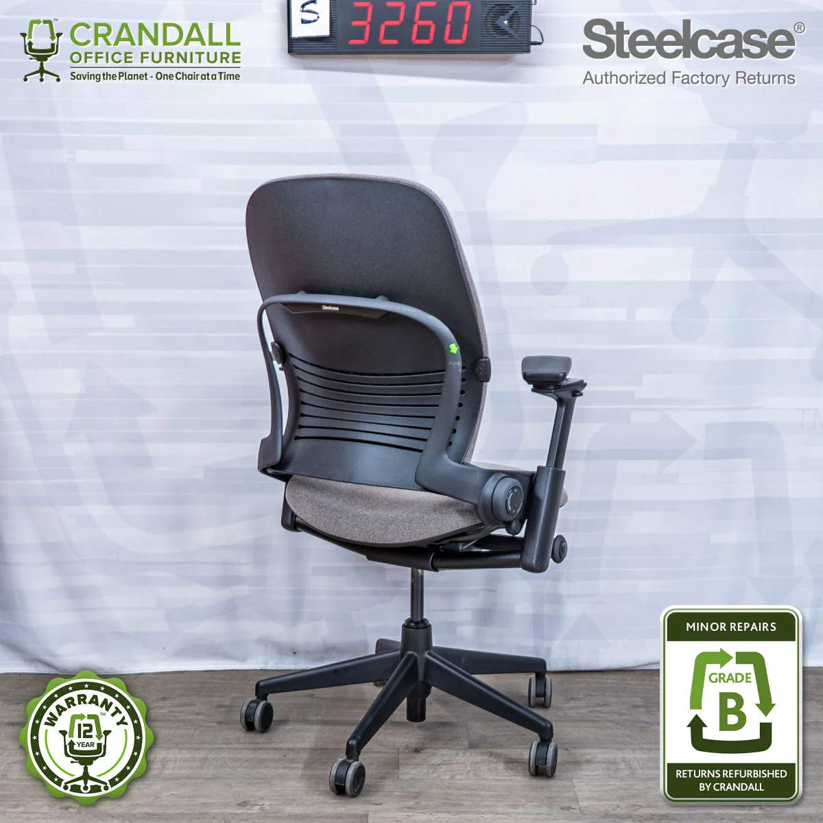 S-3260 - Steelcase V2 Leap- Grade B - Image 2