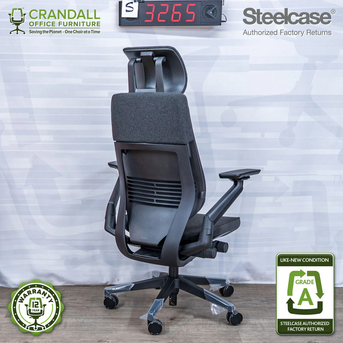 S-3265 - Steelcase Gesture with Headrest - Grade A - Image 2
