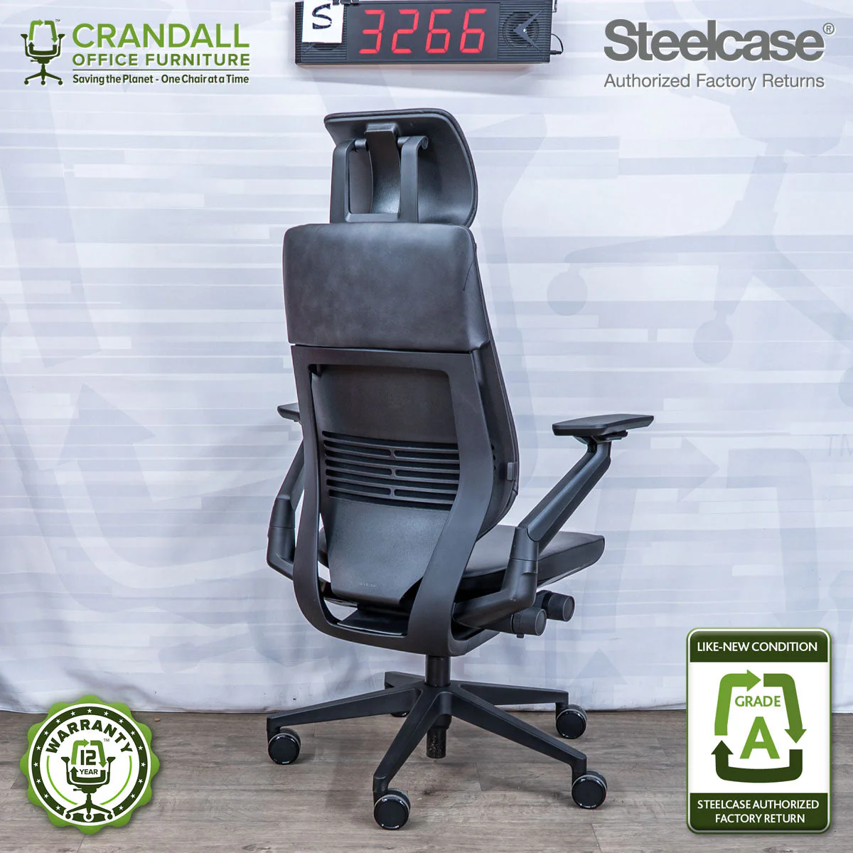 S-3266 - Steelcase Gesture with Headrest - Grade A - Image 2