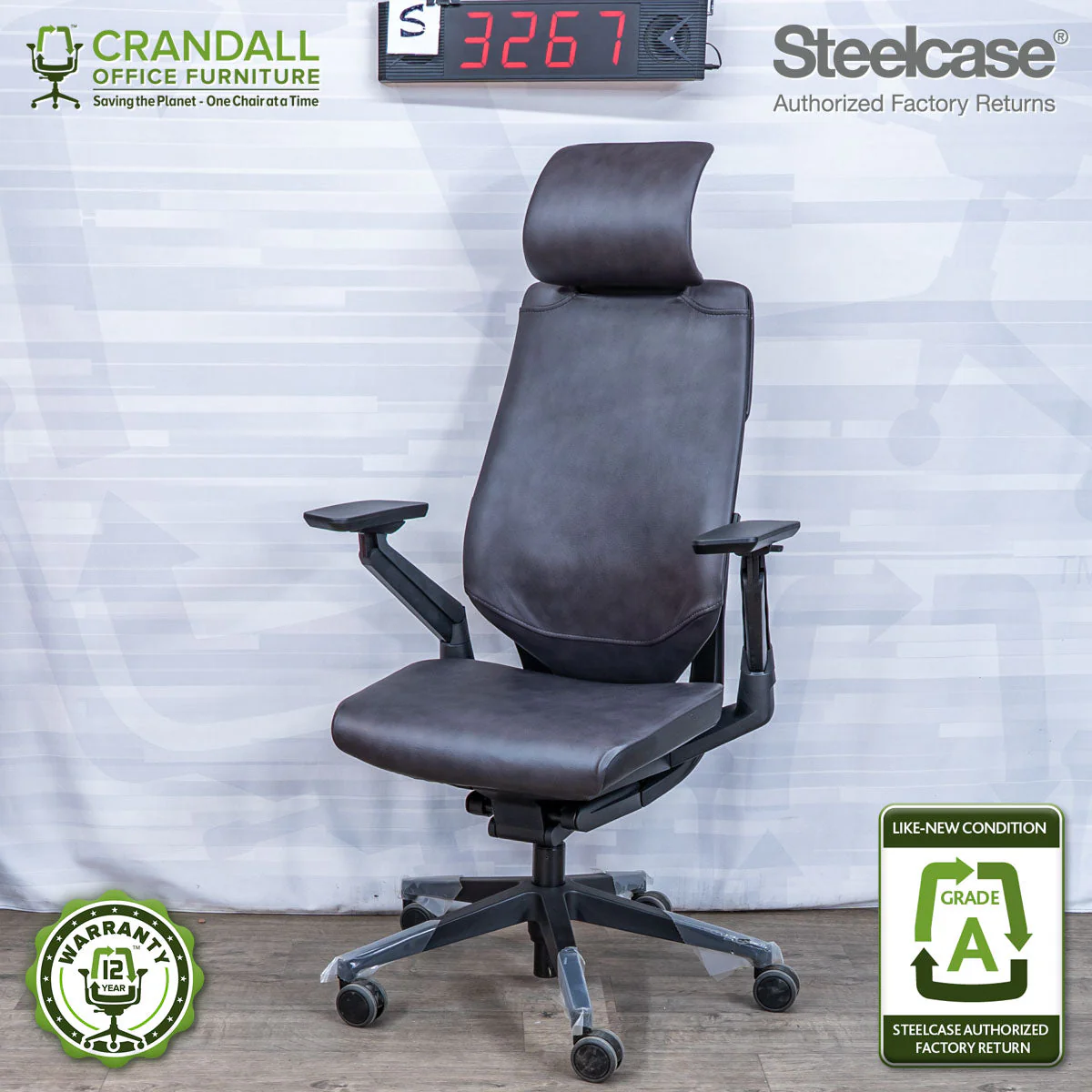 S-3267 - Steelcase Gesture with Headrest - Grade A