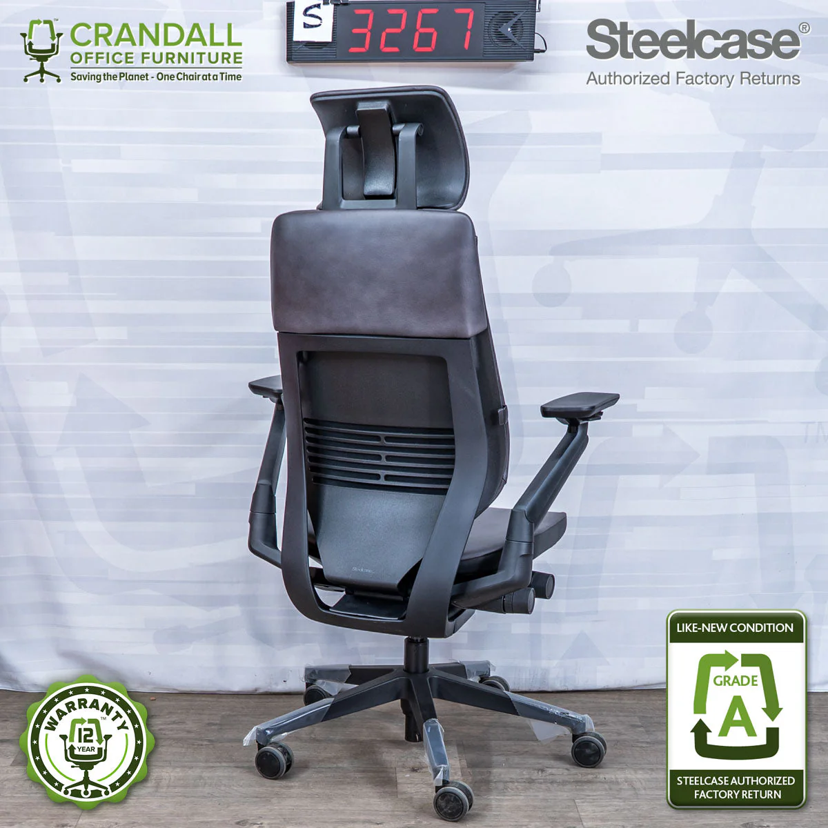 S-3267 - Steelcase Gesture with Headrest - Grade A - Image 2