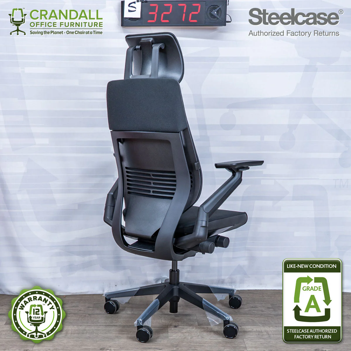S-3272 - Steelcase Gesture with Headrest - Grade A - Image 2