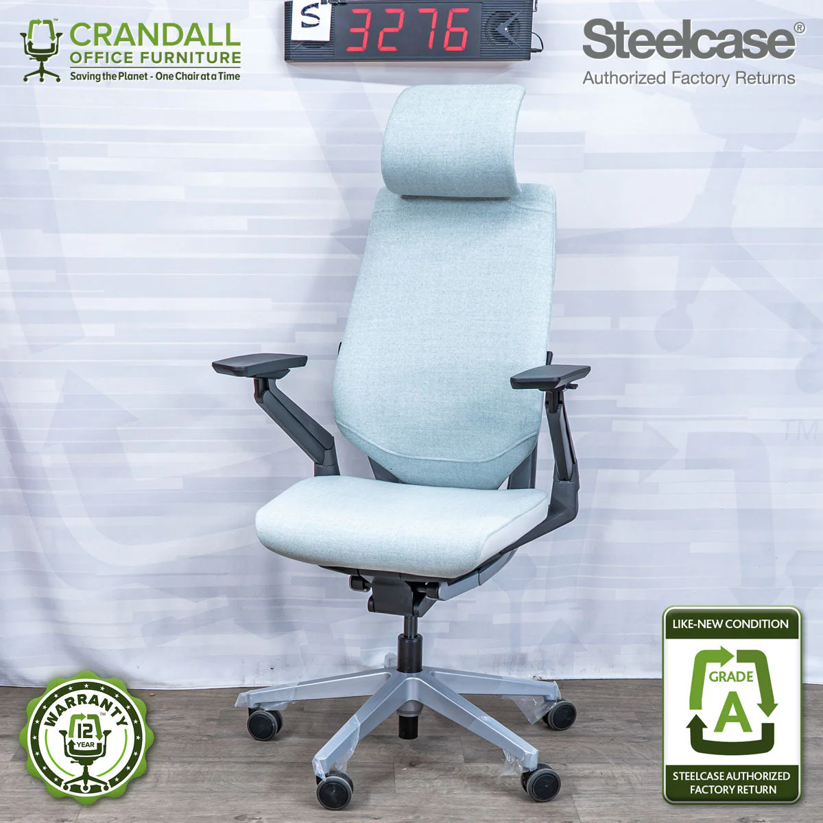 S-3276 - Steelcase Gesture with Headrest - Grade A