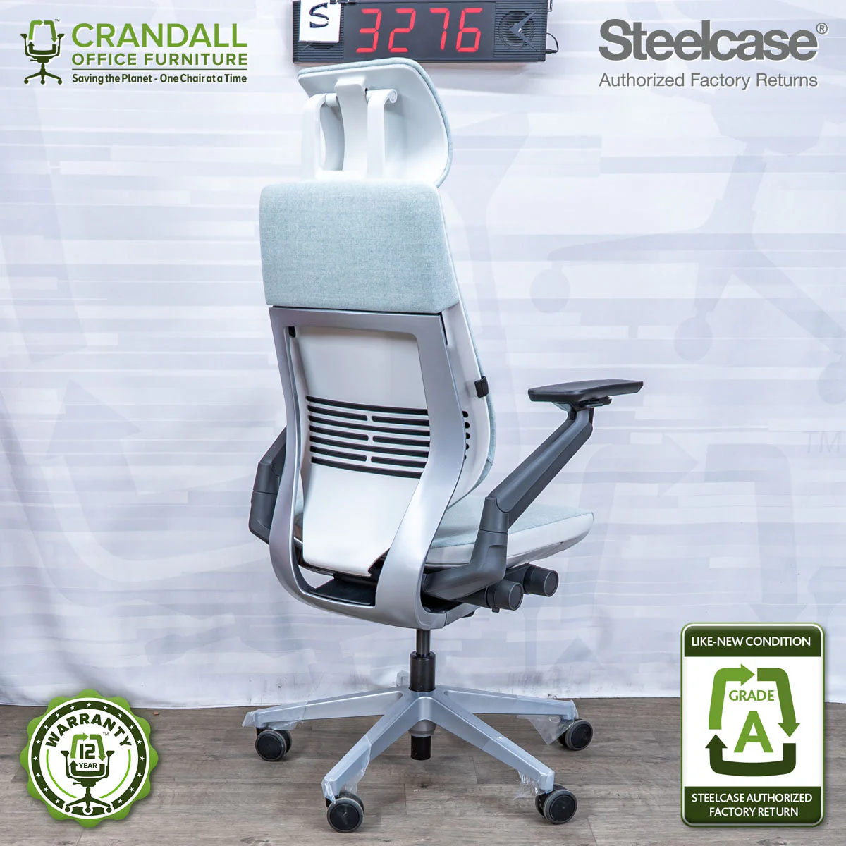 S-3276 - Steelcase Gesture with Headrest - Grade A - Image 2