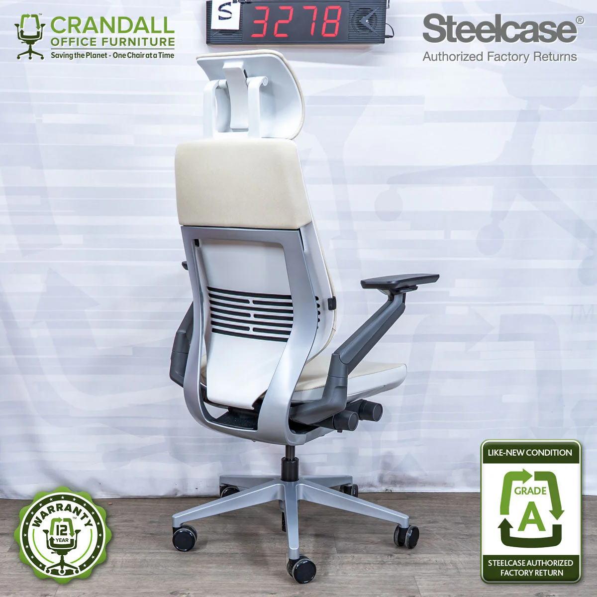 S-3278 - Steelcase Gesture with Headrest - Grade A - Image 2
