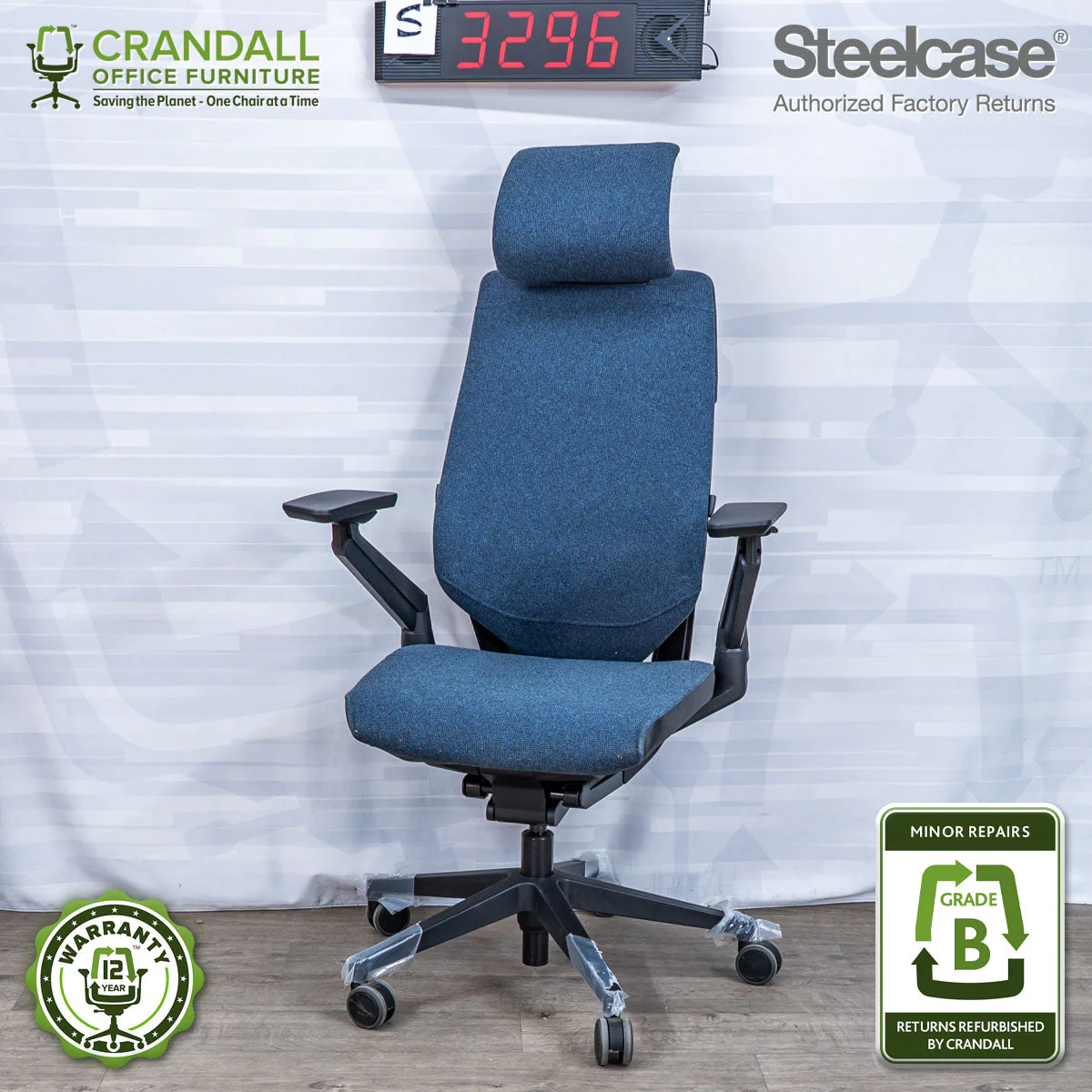 S-3296 - Steelcase Gesture with Headrest - Grade B