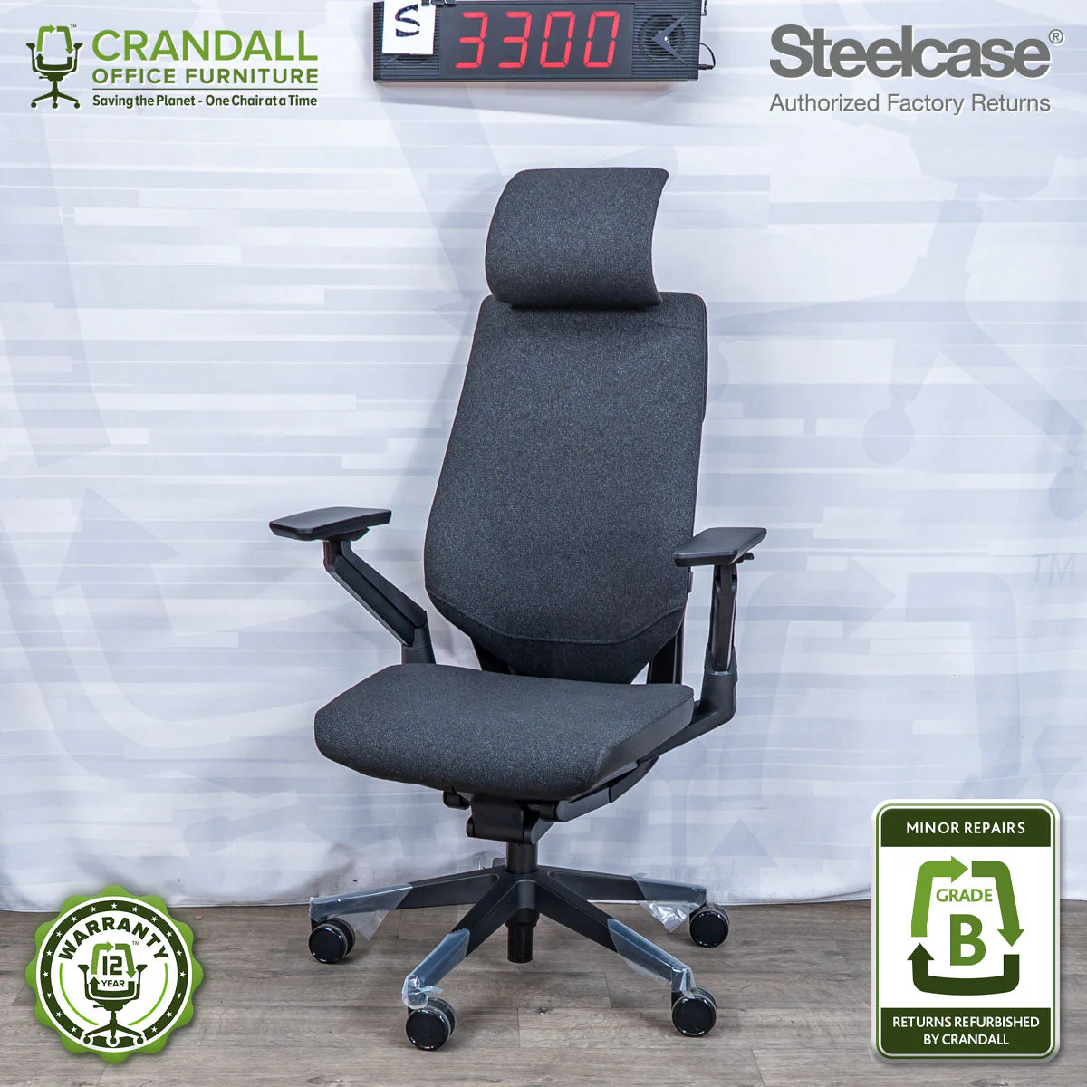 S-3300 - Steelcase Gesture with Headrest - Grade B