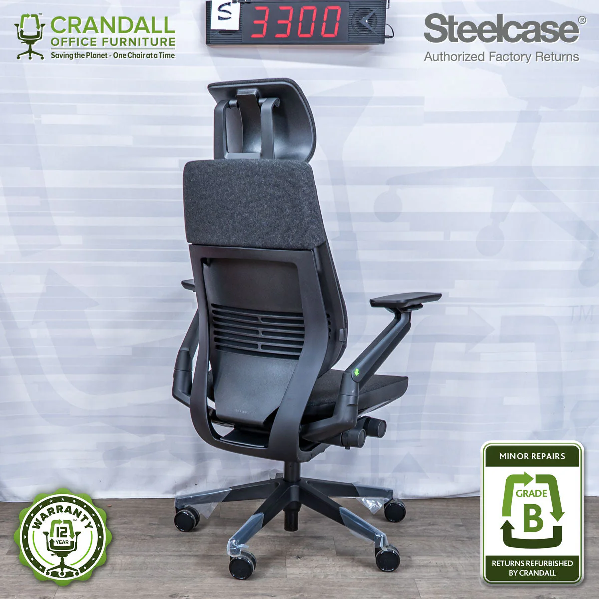S-3300 - Steelcase Gesture with Headrest - Grade B - Image 2