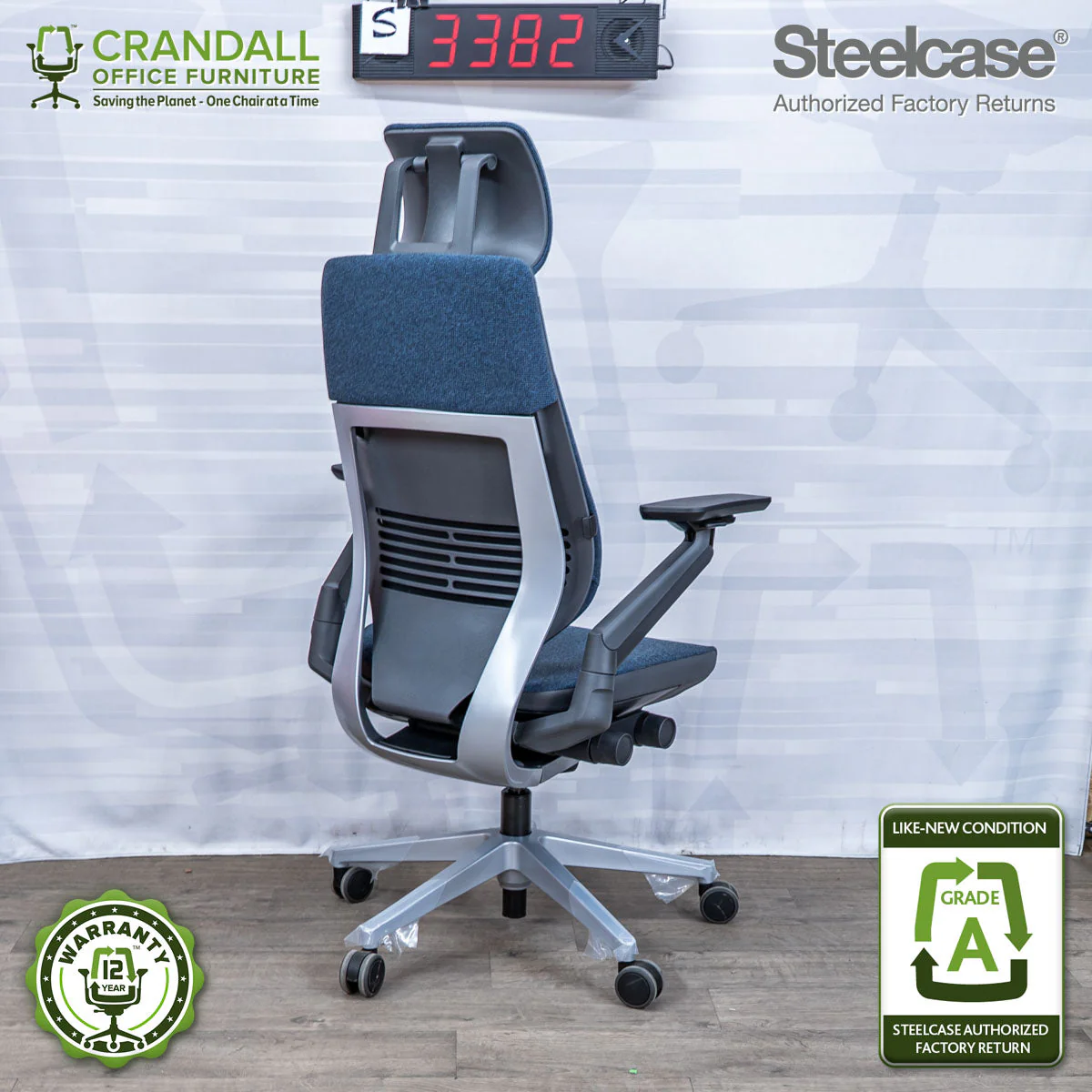 S-3382 - Steelcase Gesture with Headrest - Grade A - Image 2