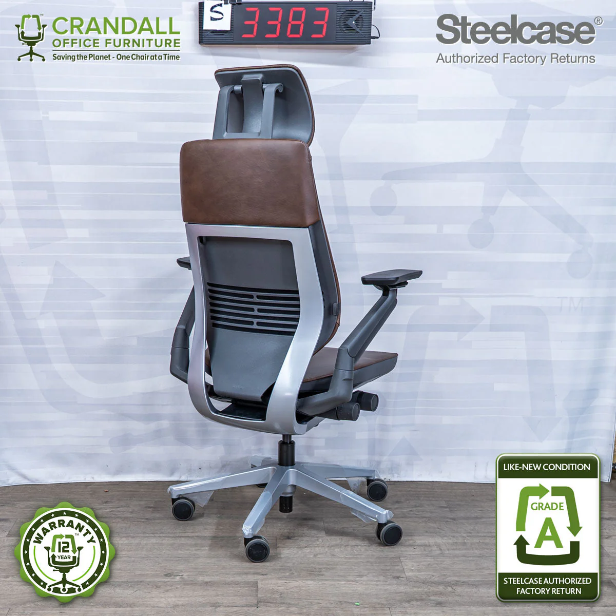 S-3383 - Steelcase Gesture with Headrest - Grade A - Image 2