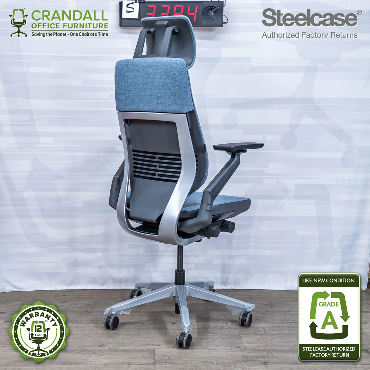 S-3384 - Steelcase Gesture with Headrest - Grade A - Image 2