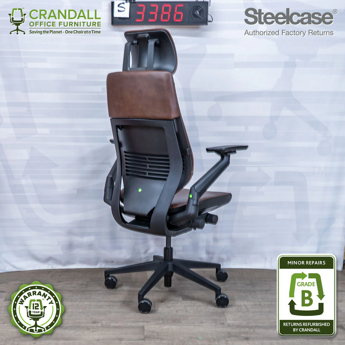 S-3386 - Steelcase Gesture with Headrest - Grade B - Image 2
