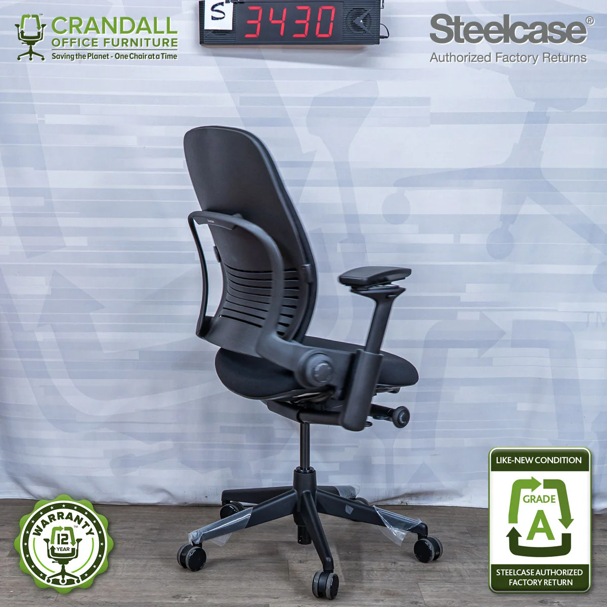 S-3430 - Steelcase V2 Leap - Grade A - Image 2