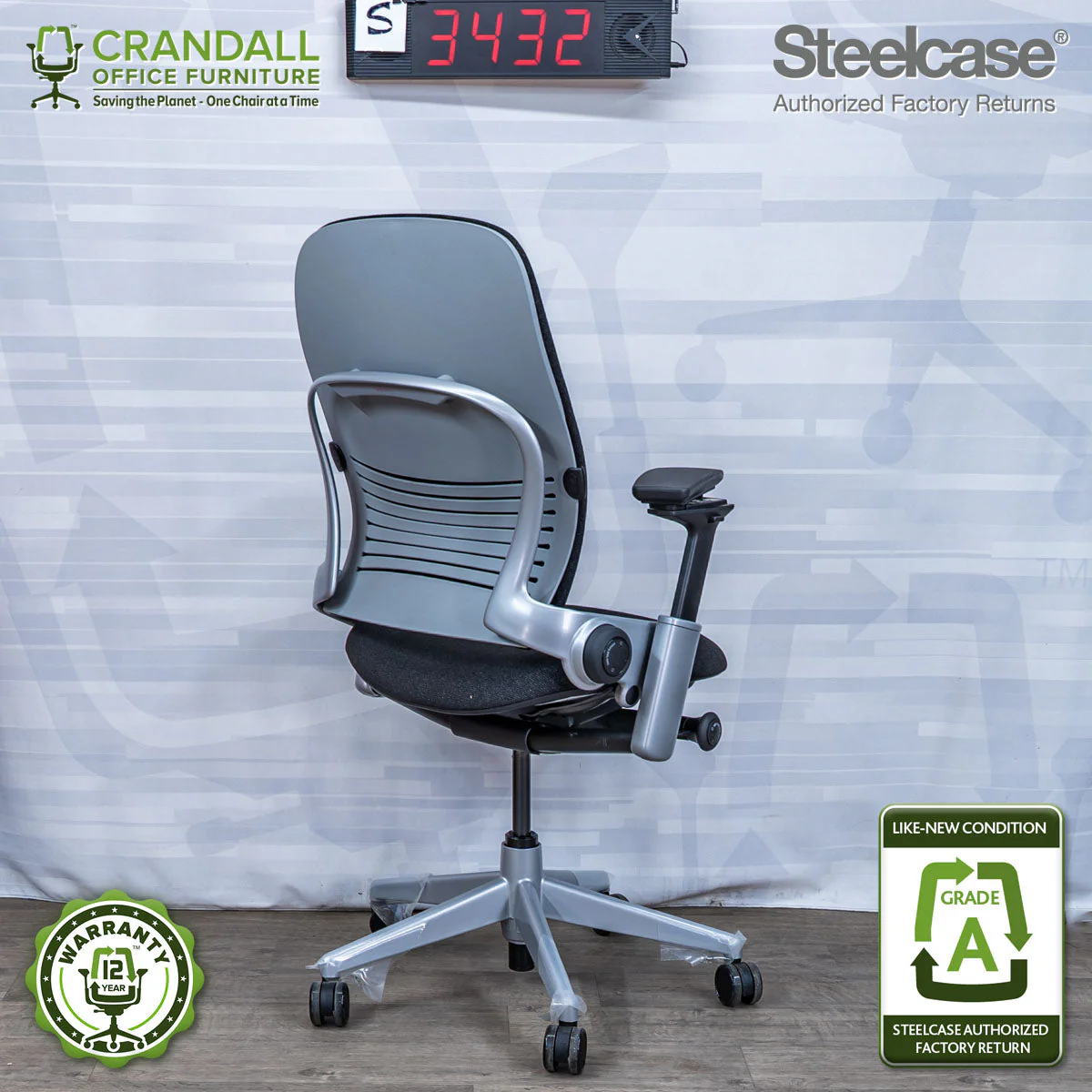 S-3432 - Steelcase V2 Leap - Grade A - Image 2