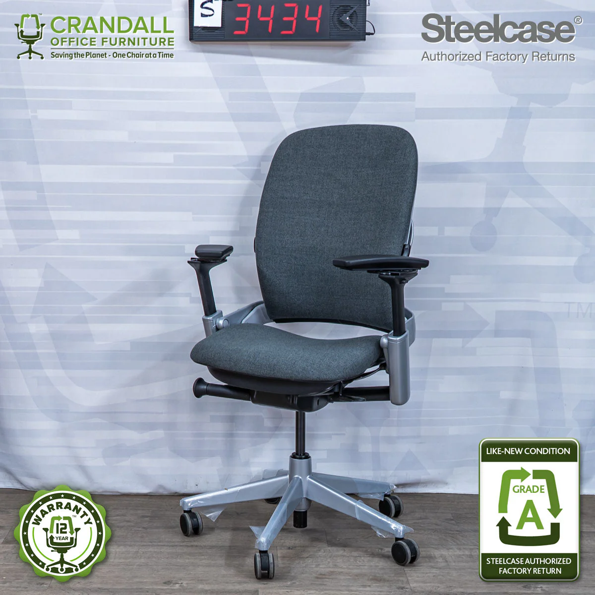 S-3434 - Steelcase V2 Leap - Grade A