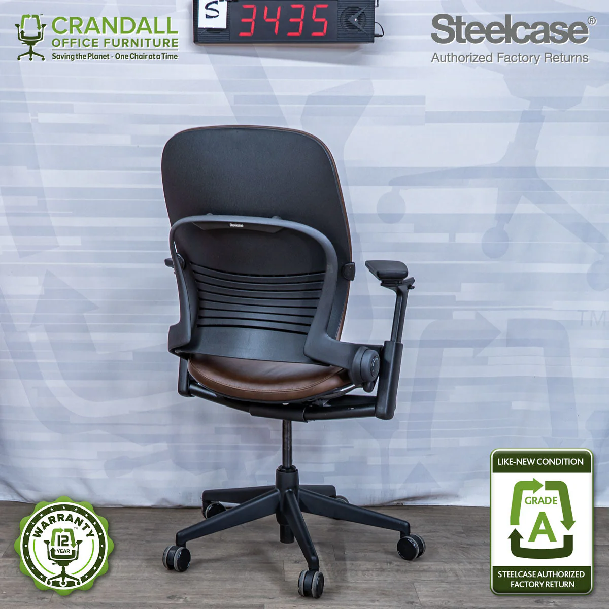 S-3435 - Steelcase V2 Leap - Grade A - Image 2