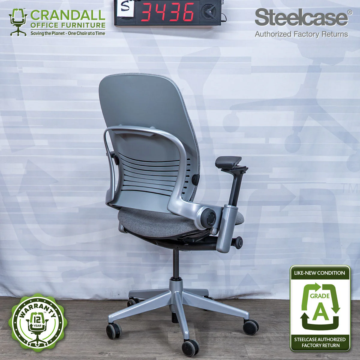 S-3436 - Steelcase V2 Leap - Grade A - Image 2