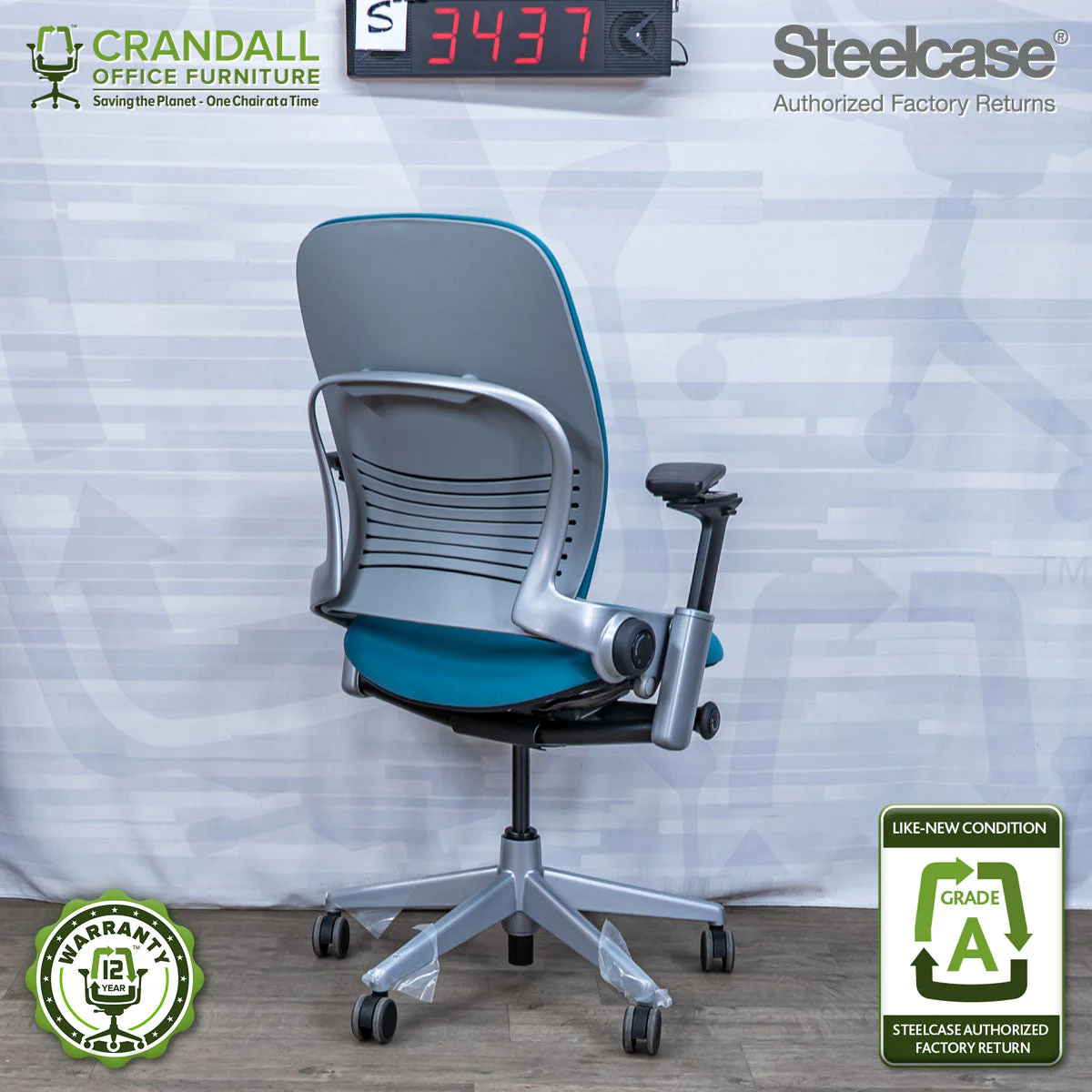 S-3437 - Steelcase V2 Leap - Grade A - Image 2
