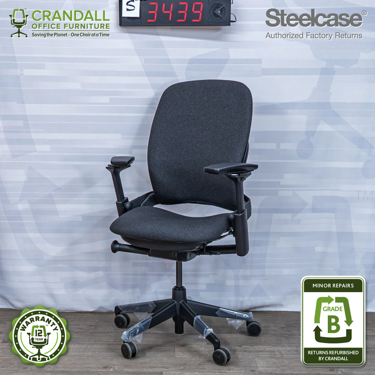 S-3439 - Steelcase V2 Leap - Grade B