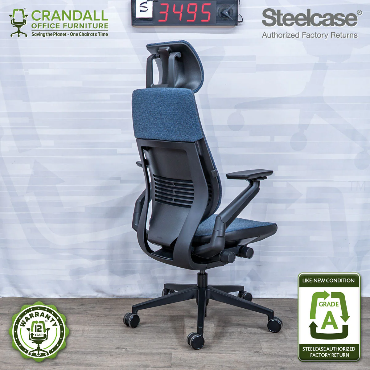 S-3495 - Steelcase Gesture with Headrest - Grade A - Image 2