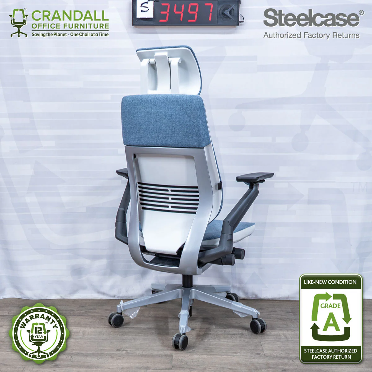 S-3497 - Steelcase Gesture with Headrest - Grade A - Image 2
