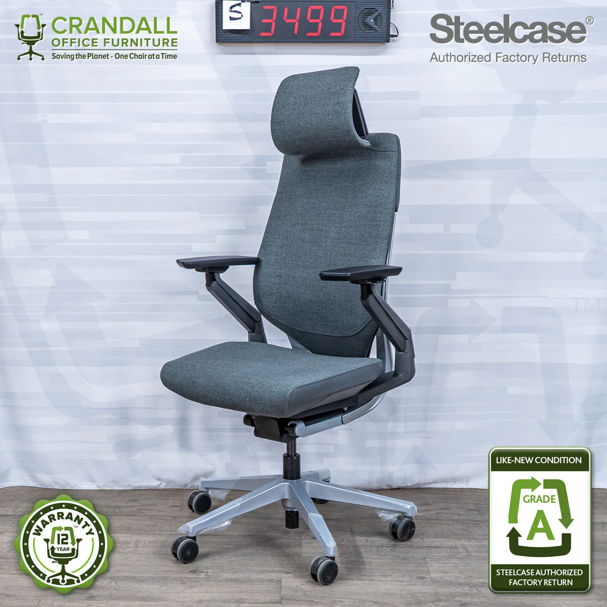 S-3499 - Steelcase Gesture with Headrest - Grade A