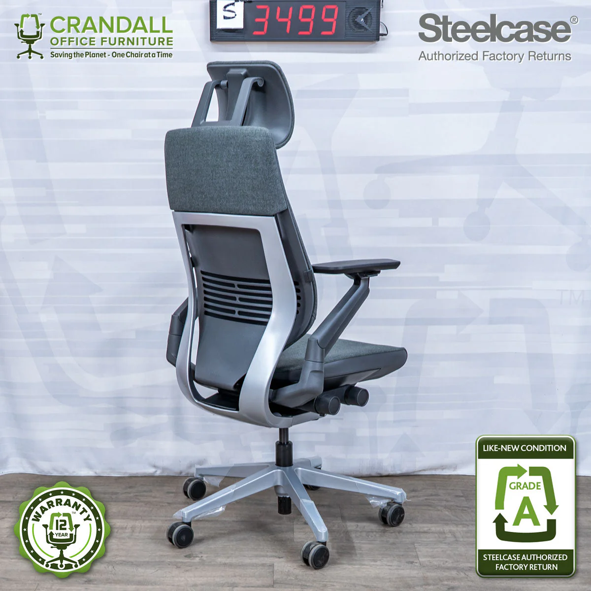 S-3499 - Steelcase Gesture with Headrest - Grade A - Image 2