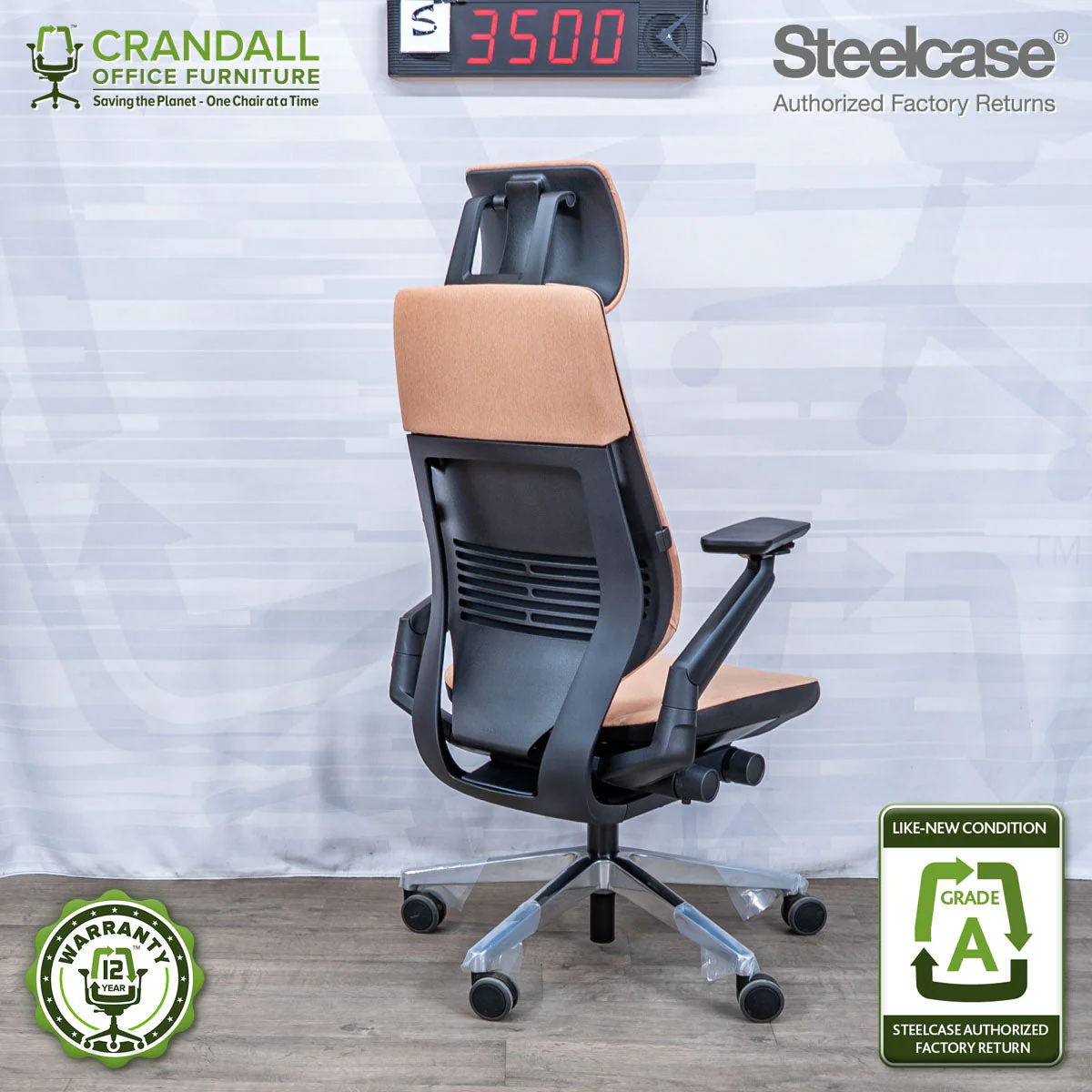 S-3500 - Steelcase Gesture with Headrest - Grade A - Image 2