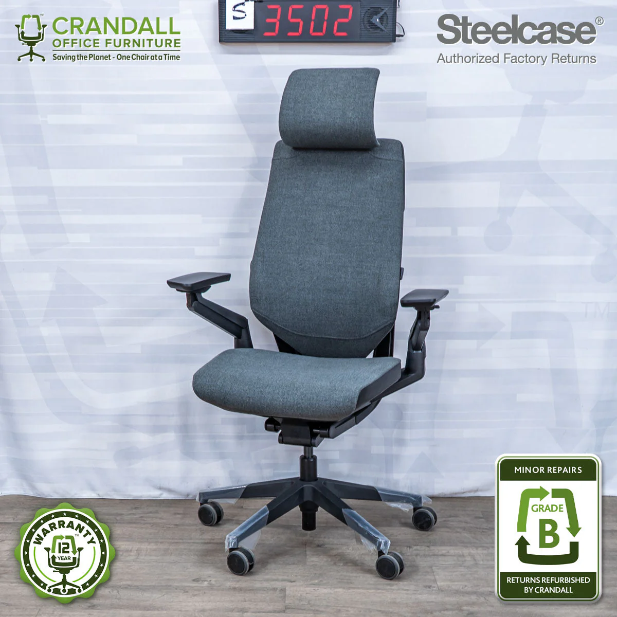 S-3502 - Steelcase Gesture with Headrest - Grade B