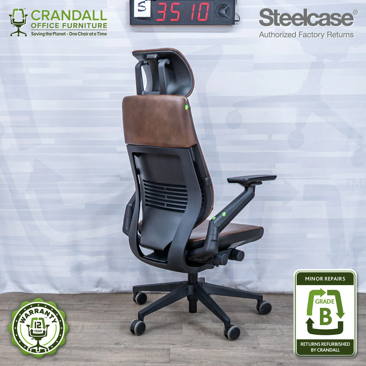 S-3510 - Steelcase Gesture with Headrest - Grade B - Image 2