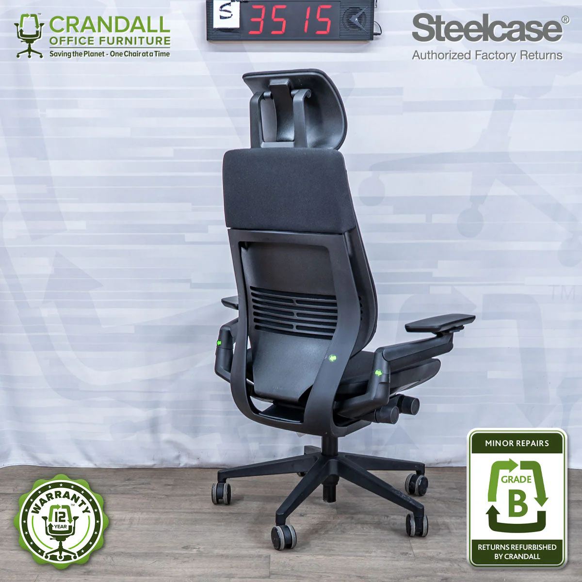 S-3515 - Steelcase Gesture with Headrest - Grade B - Image 2