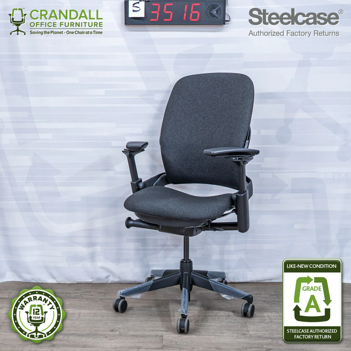 S-3516 - Steelcase V2 Leap - Grade A