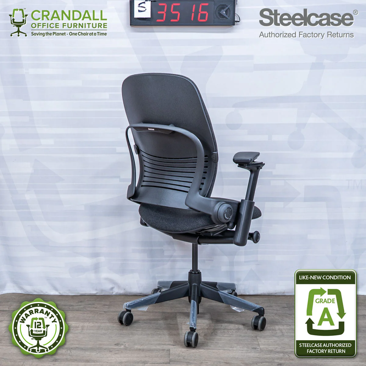 S-3516 - Steelcase V2 Leap - Grade A - Image 2